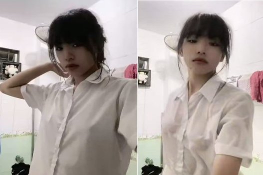 Nữ sinh xinh đẹp tắm rửa muốn show body với anh em