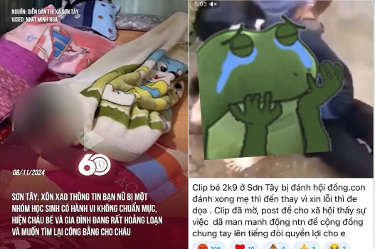 Bạn gái lớp 8 ở Sơn Tây bị hành hạ và bày bộ trần truồng